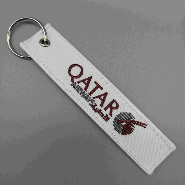 Qatar Airways Custom Patch Keychain Aviation Cultural Collection Compact Dual
