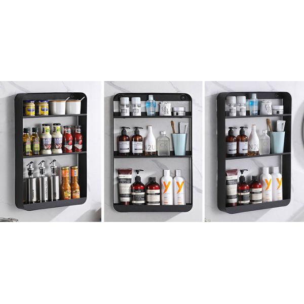 Multi Layer Wall Mounted Kitchen Shelf For Condiment Bottle Jar Spice