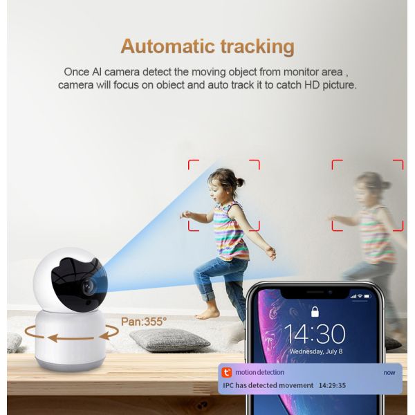 3mp HD Wifi PTZ Camera Remote Control Smart Security Night Vision