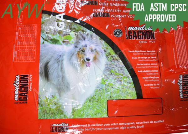 Quality 30kg Heat Sealing Mylar Pet Food Bag Reclosable Moisture / Oxygen Proof for sale