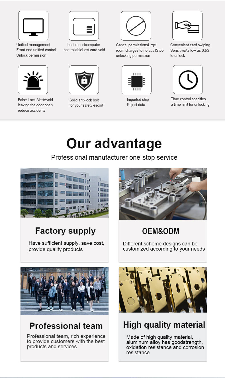 Digital Semiauto Handle Hotel Smart Locks Baking Vanish Aluminium Alloy Material