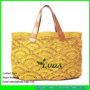 China LUDA handmade handbags totes for sale crochet straw raffia bags on sale