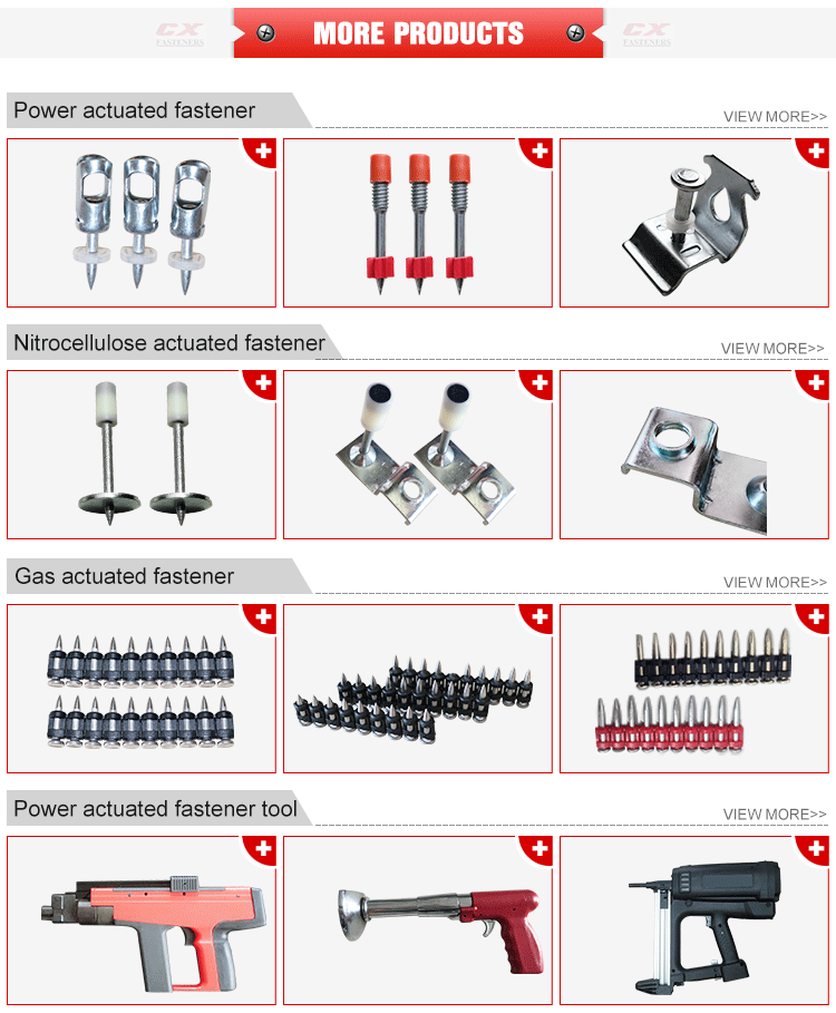 Concrete Powder Actuated Fasteners / Powder Actuated Nails 3.7MM Shank Diameter