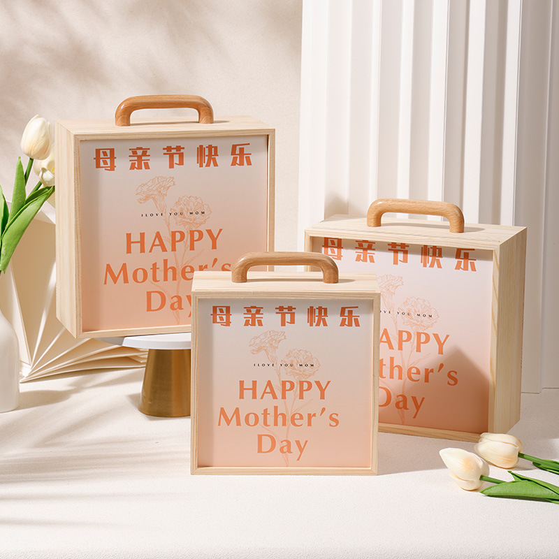 Wooden handmade gift box decorated memory large durable reinforcement high quality light weight multi-purpose