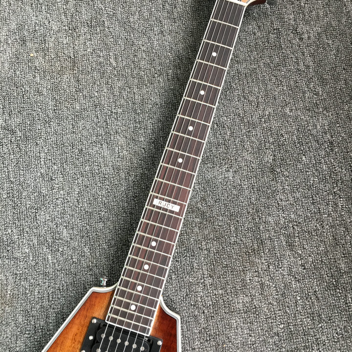 Emerald natural Flying V Electric Guitar China OEM Custom Body flying v guitar& Kits