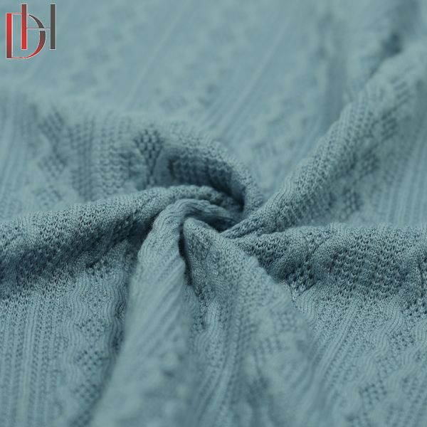 Soft Breathable Jacquard Knitted Fabric Heavyweight 95% Polyester 5% Spandex Fabric