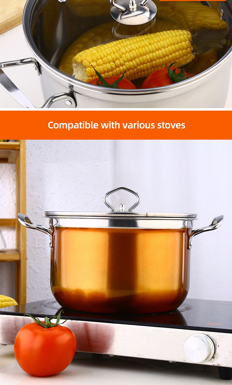 High Quality Kitchen 10 Pcs Stainless Steel Cookware Set Soup & Stock Pot Set Cooking Pot Set