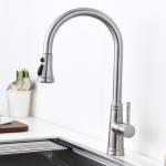 Stainless Steel 360 Degree Swiveling Spout Brushed Nickel Kitchen Faucet With