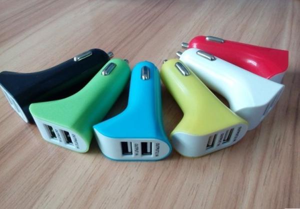 2014 dual usb car charger,7-shaped usb car charger,cell phone car charger