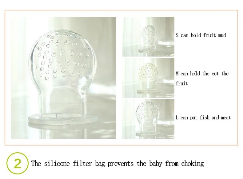 ODM Pattern Silicone Blue Baby Infant Pacifier Fresh Fruit Teething Fruit Feeder For Food Sucker