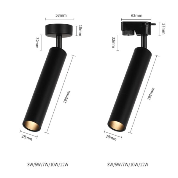 Cylinder Long Track Lighting , Hanging / Surface Mounted Ceiling Track Lighting