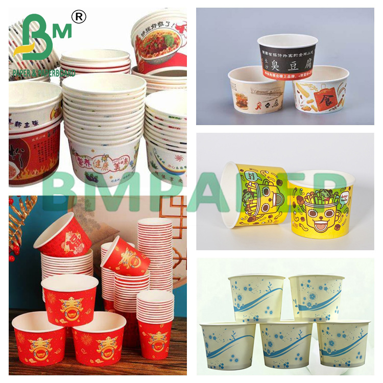200g Bowl Base Paper 100 % Virgin Wood Pulp Single Side PE Coated Board