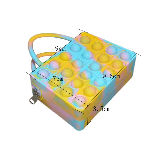 Cute Chain Silicone Purse Pop Bag For Little Girl DIY Fashion Cartoon Mini Kids Fidget