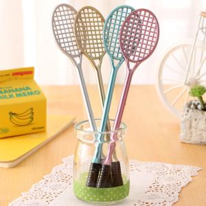 China Badminton Racket Shape Gel Pen 0.5mm Plastic Creative Neutral Pen on sale