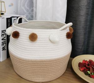 Wholesale OEM Home Center Decoration Easter Woven Big Blue Cotton Rope Baby Storage Organizer Empty Toys Gifts Clothes Laundry Bas from china suppliers