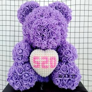 Wholesale Popular Rose Bear Foam Rose Teddy Bear With Pear Heart For Valentines Day from china suppliers
