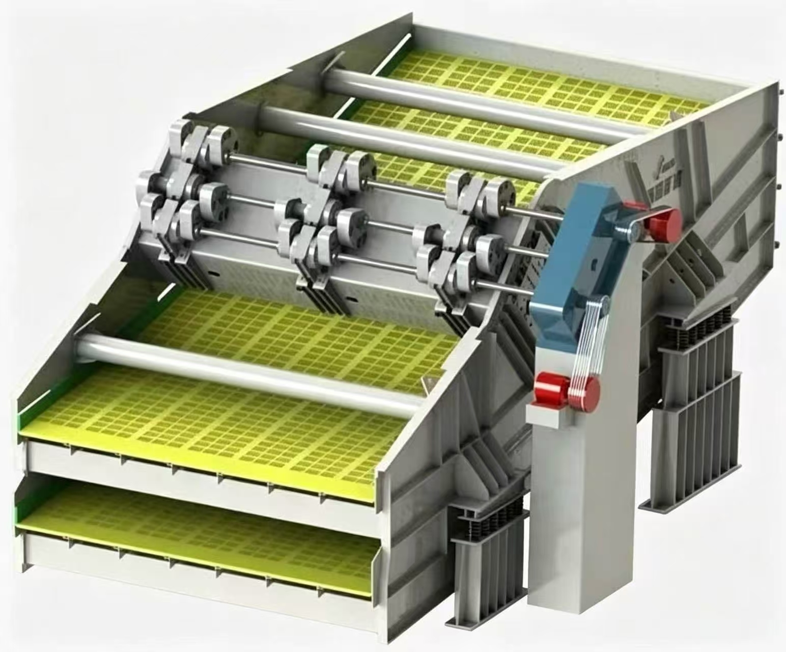 Industrial Linear Motion Vibrating Screen With Dual Motor Anti Blocking Design