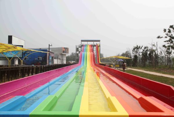 Rainbow FRP Custom Water Slides Commercial Outdoor Water Slides Red / Yellow /