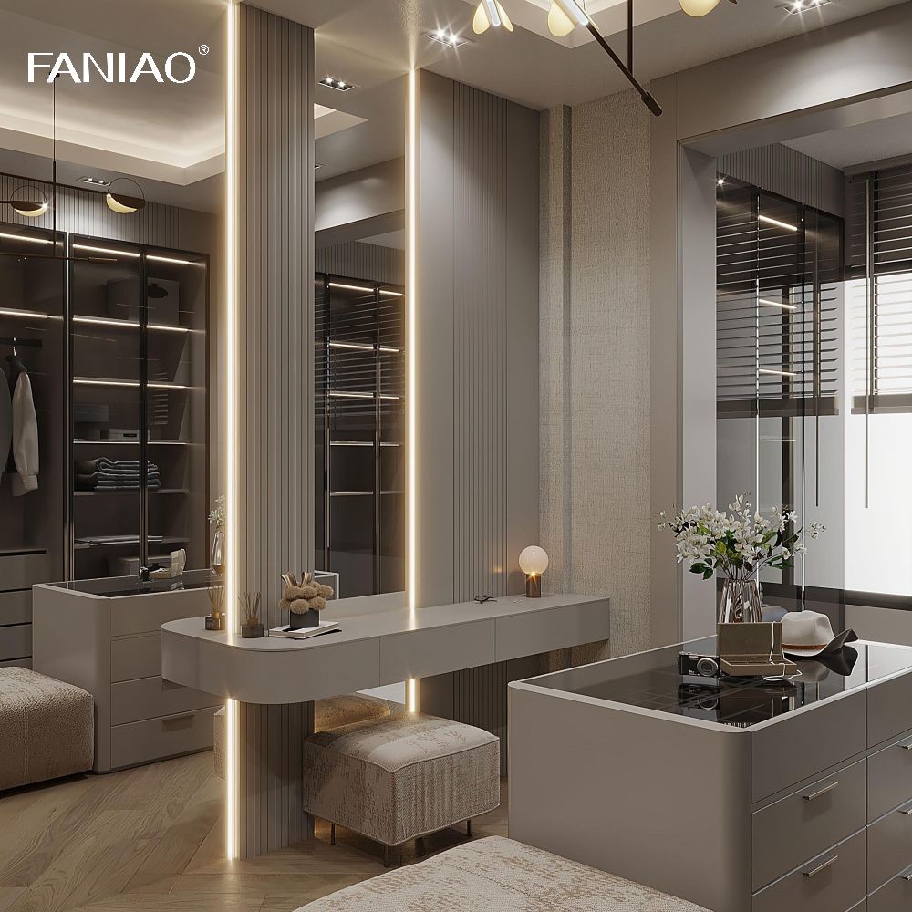 Luxury Modern Armarios Bedroom Furniture Set Furniture Cabinets Clothes Closet Walk In Closet With Mirror Wardrobe