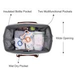 Waterproof Diaper Tote Bag For Baby Boy Cute Mom Travel Large 15x7x10"