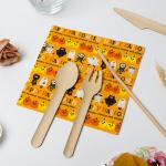 Safe Gold Paper Napkin Crazy Pumpkin Ghost Design Halloween Theme Party Supplies
