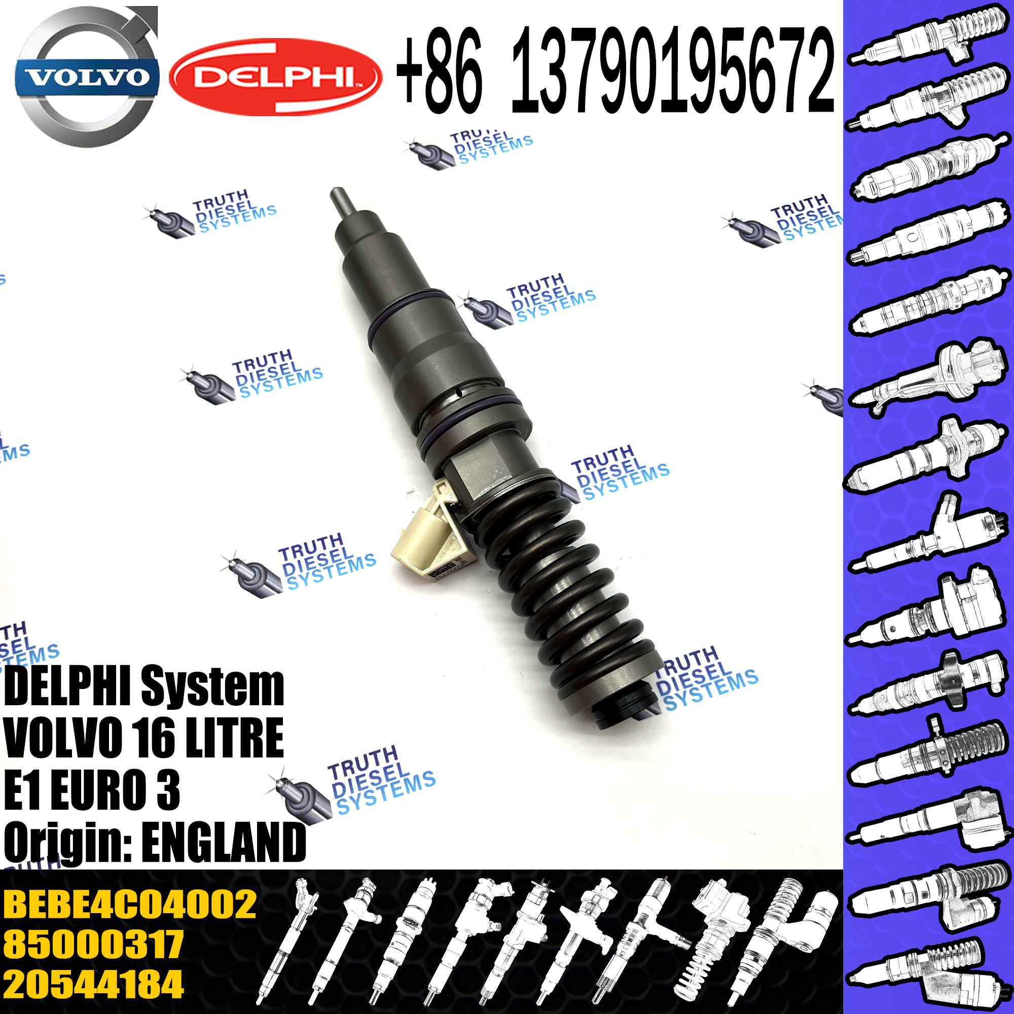 20544184 BEBE4C04002 BEBE4C04102 common rail fuel injector for VOL 85000317
