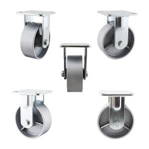 Wholesale 5 Inch Silver Furniture Roller Bearing Fixed Wheel Castors from china suppliers