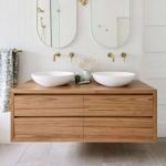 Modern Wood Bathroom Vanities Double Sink Waterproof Bathroom Cabinet for