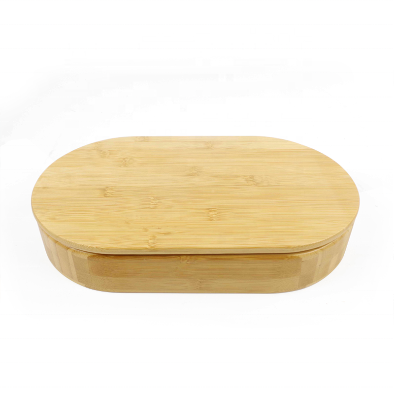 Bamboo Oval Mirror Jewelry Box Jewelry Organizer Multi Divided