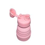 Outdoor Sports Folding Silicone Water Bottle 500ml Pink Thermal Insulation With
