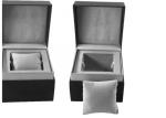 Black Cardboard Jewelry Boxes , Handmade Recyclable Gift Box For Wrist Watch