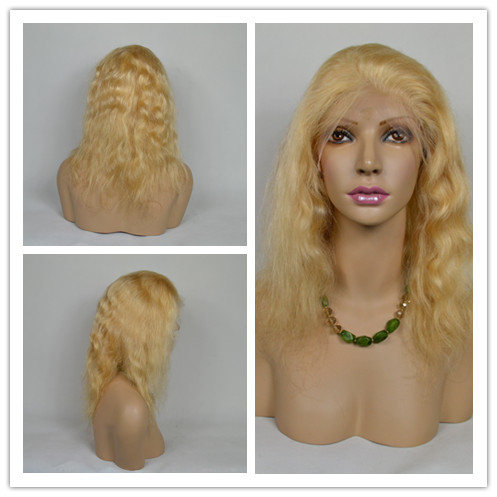 Beautiful Black Color Fashion Water Wave Top Quality Cheap Full Lace Wigs With Baby Hair