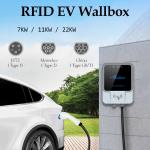40A 48A 50A Wallbox EVSE SAE J1772 12KW US Electric Car Charger 9.6KW RFID 40
