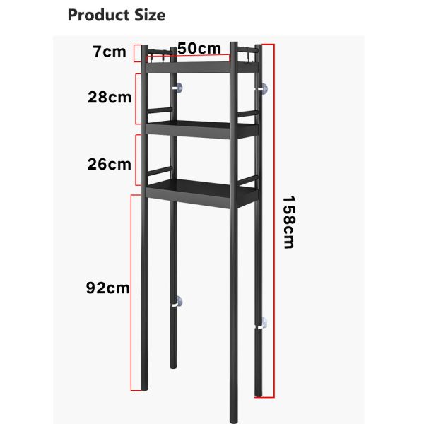 2021 New Large-capacity Multi-layer Metal Washing Machine Rack Storage Rack Shelf
