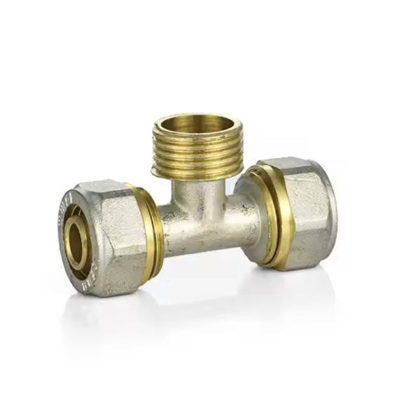 NSF Brass Female Elbow Fittings Copper and Iron Pipes Double Colors PEX Pipe Fittings Male Tee PEX Compression Fittings