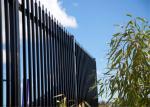 Black powder coated spear top galvanised tubular metal fence