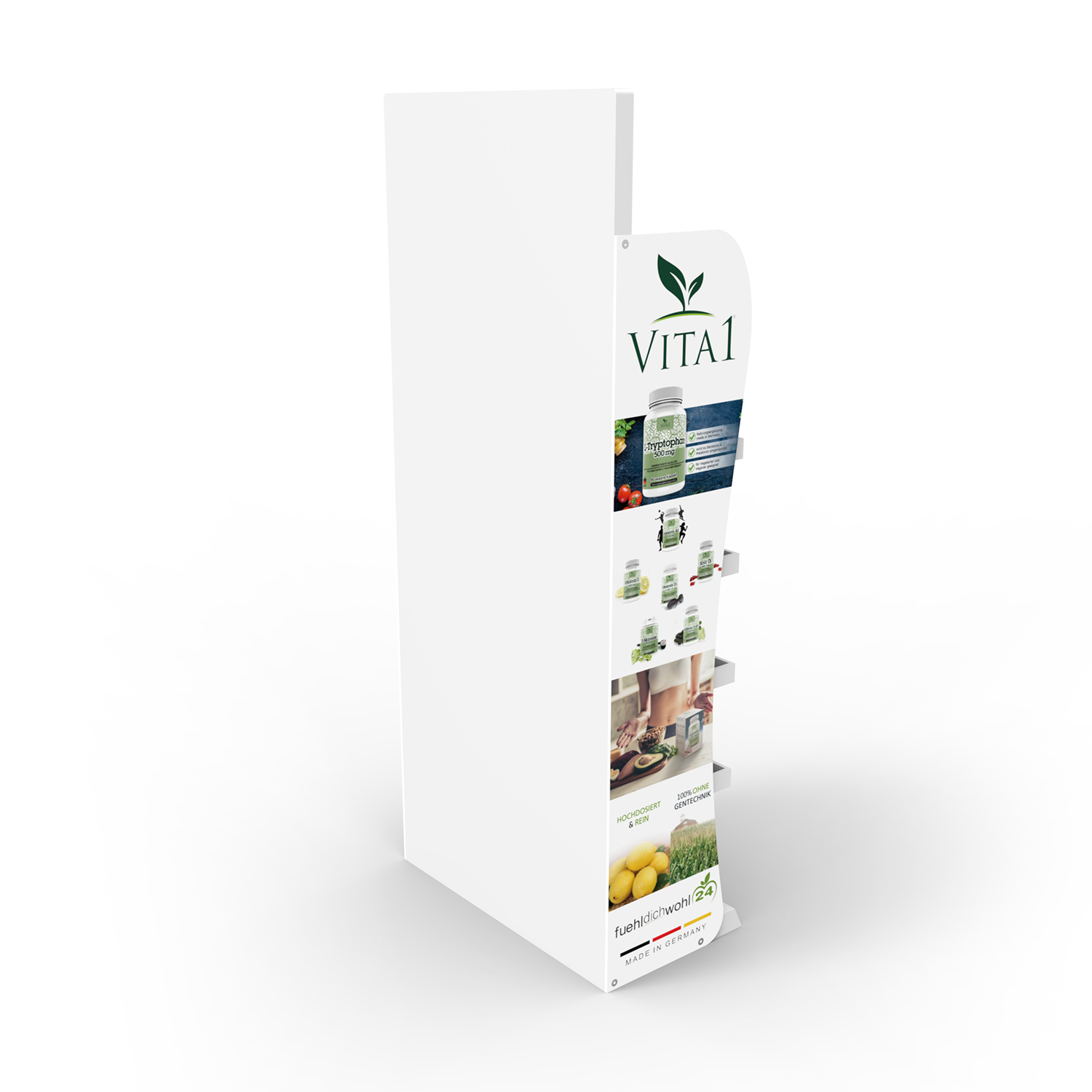 6 Layer Cosmetic Display Stand Wood Pharmacy Display Stand For Health Care Products