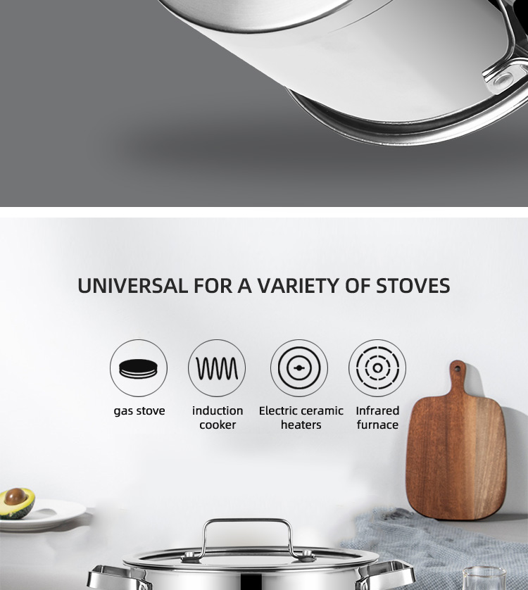 High Quality Kitchenware 6 Pcs Stainless Steel Soup Pot Set Cookware Set With Glass Lid