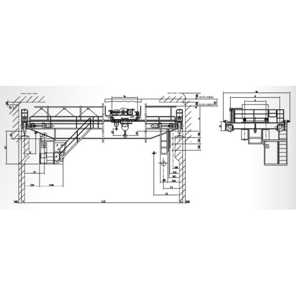 15T Span 17M Hoist Type Double Beam Bridge Crane For Workshop