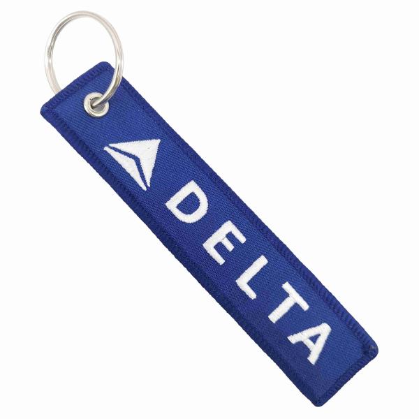 Blue White Custom Embroidered Keychain Co-Branded Gift DELTA Airlines Custom