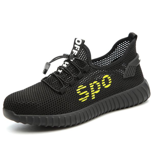 Shengjie Men'S Breathable Flyknit Large Mesh Rubber Sole Fashion Safety Shoes