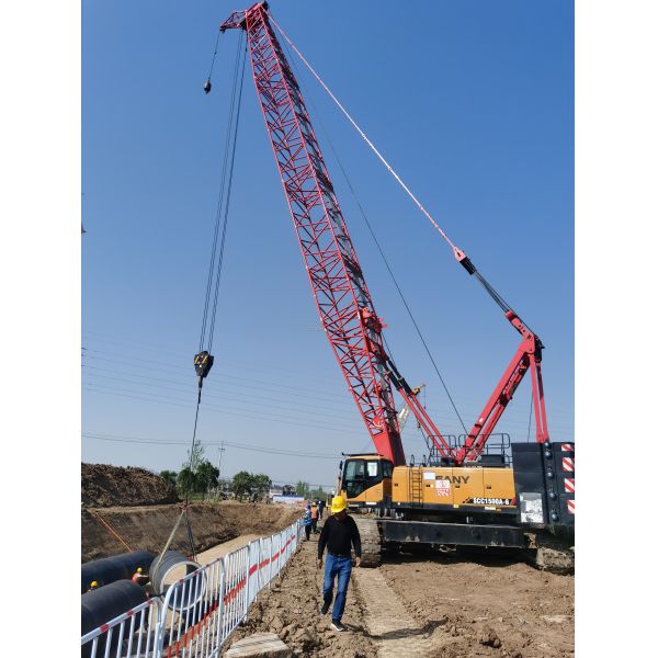 SCC1500A-6 150 Ton Crawler Crane With Hydraulic Cylinder And Weichai Engine