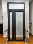 Black PVC Hinged Door Modern Pvc Pivot Door White Tempered Glass