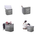 White Kids Baby Cotton Canvas Fabric Storage Bin Dirty Cloth Toys Collecting