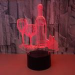 Colorful 3d table lamp night light child gift OEM logo picture bottle cat touch