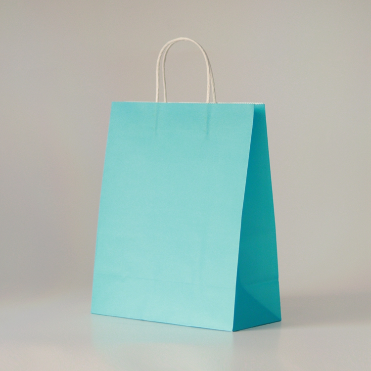 Retail Multi Colored Kraft Paper Shopping Bags with Folding Style and Custom Pattern