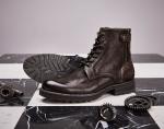 Normal Size Mens Brown Chelsea Boots Full Grain Leather High Top Casual Shoes