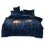 128x68 Fabric Density Mink Fur Velvet Fluffy Plush Bedding Set 4 Pieces Rainbow