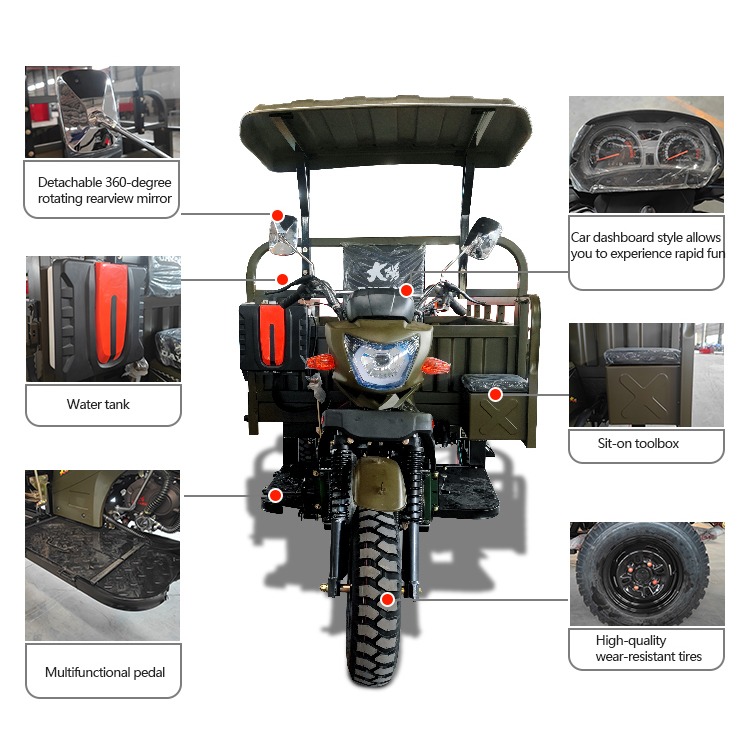 250cc DAYANG 12V Durable 3 Wheel Motorcycle for Zambia 2022 Fast Food Delivery Car