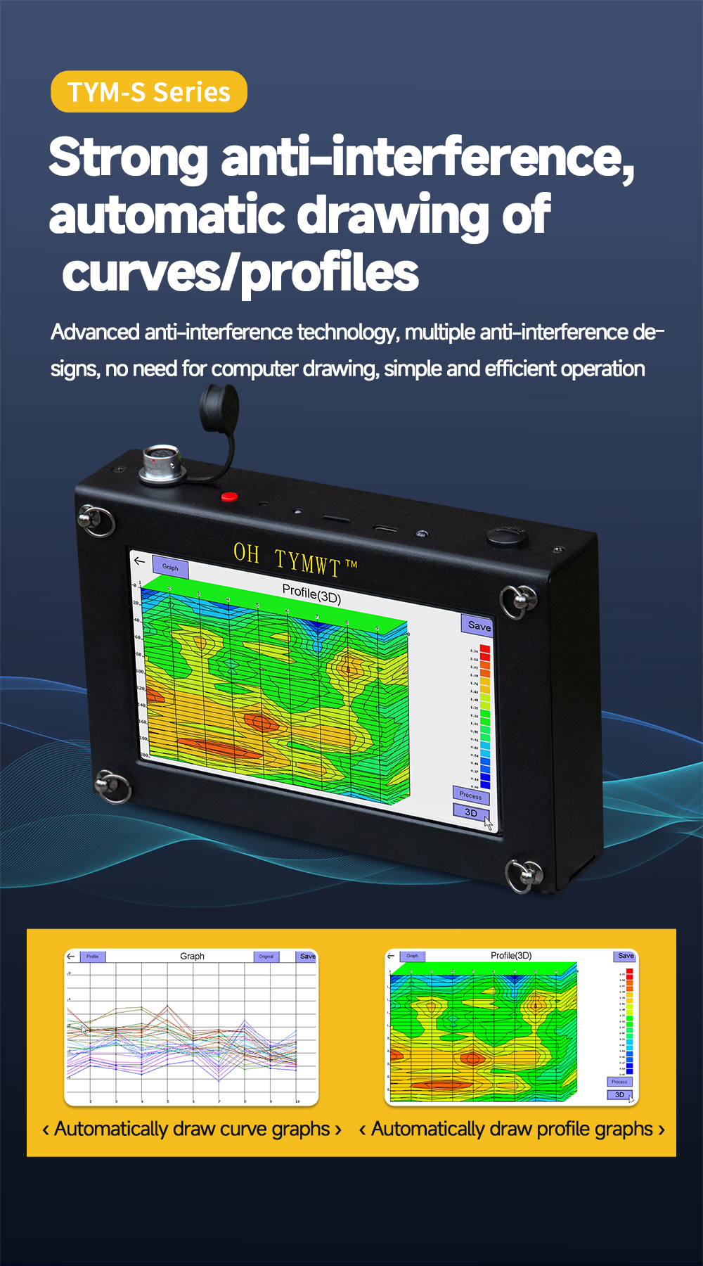 TYM S Series Underground Water Detector Auto Graphing Resistivity Geophysical Survey Equipment